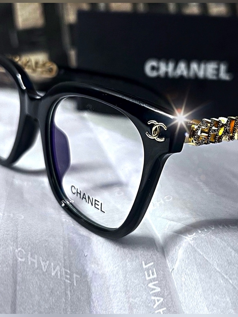 Authentic Chanel Clear blue light Blocking Glasses